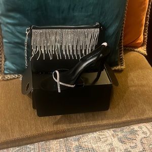 Brand new tags included Black sequence clutch and shoes price includes both